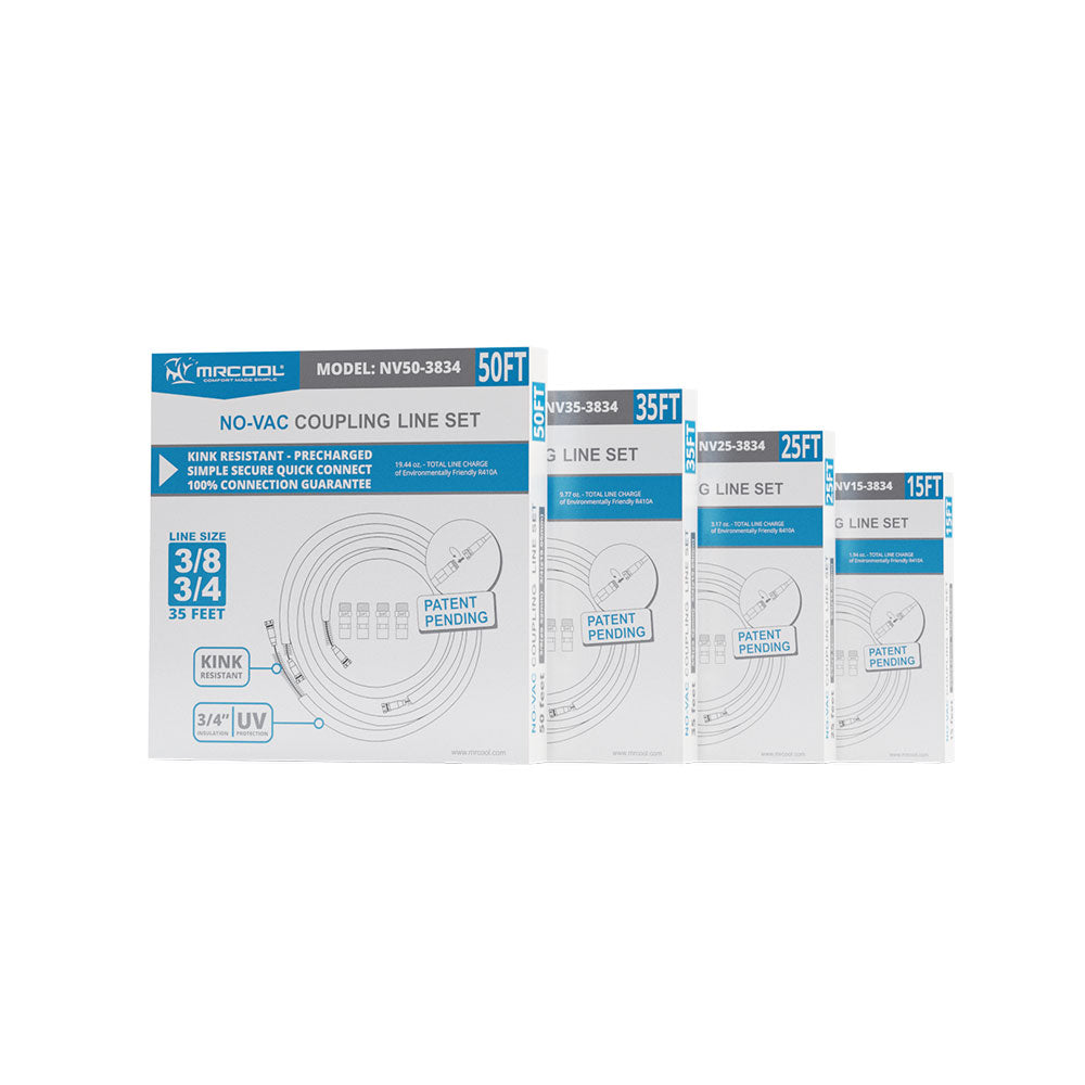 50 FT Pre-Charged 3/8" x 3/4" MRCOOL No-Vac Quick Connect Line Set - Image 2
